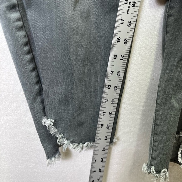 Lane Bryant Skinny Mid Rise Distressed Jeans Womens 24W Plus Gray Frayed 2145 - Picture 6 of 9